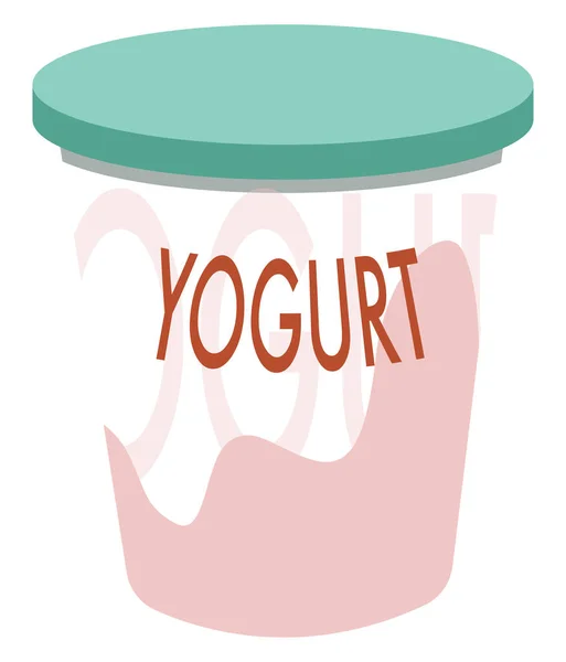 Fryst Yoghurt Illustration Vektor Vit Bakgrund — Stock vektor