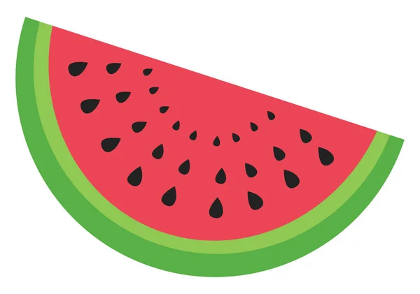 Wassermelonenstück Illustration Vektor Auf Weißem Hintergrund — Stockvektor