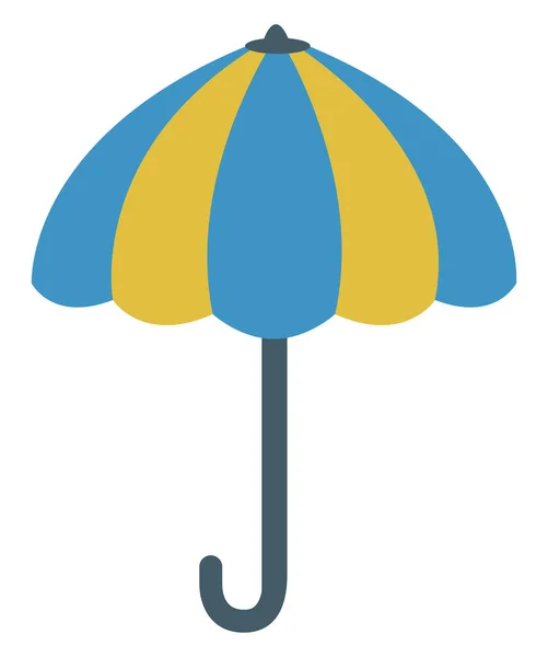 Paraguas Azul Amarillo Ilustración Vector Sobre Fondo Blanco — Archivo Imágenes Vectoriales