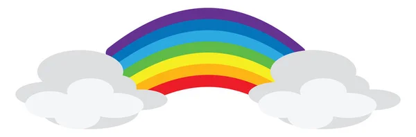 Rainbow in sky, illustration, vector on white background