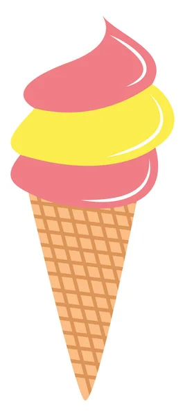 Ice Cream Cone Illustration Vector White Background — Stock Vector
