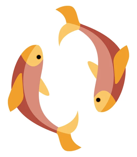 Naranja Peces Ilustración Vector Sobre Fondo Blanco — Vector de stock