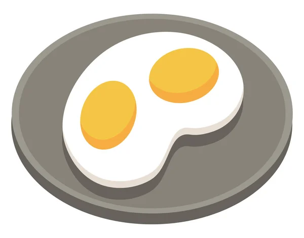 Huevos Fritos Ilustración Vector Sobre Fondo Blanco — Vector de stock