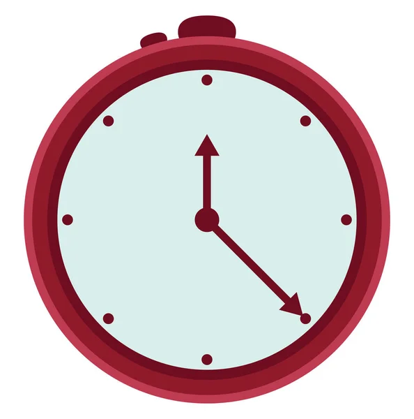 赤い時計 イラスト 白い背景のベクトル — ストックベクタ