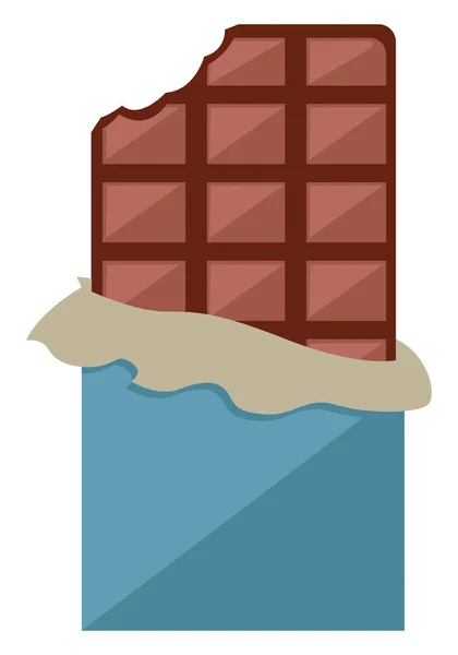 Barra Chocolate Ilustración Vector Sobre Fondo Blanco — Archivo Imágenes Vectoriales