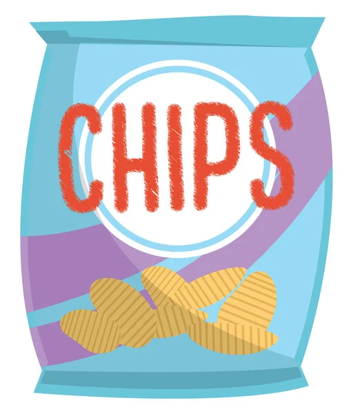 Chips Beutel Illustration Vektor Auf Weißem Hintergrund — Stockvektor