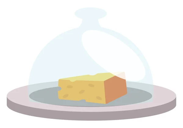 Çan Altındaki Peynir Illüstrasyon Beyaz Arkaplan Üzerindeki Vektör — Stok Vektör