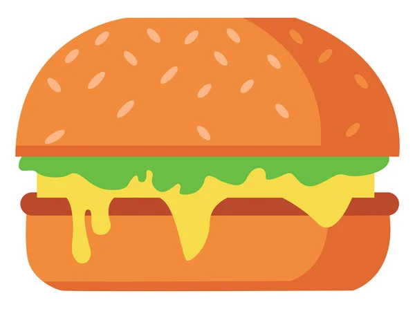 Cheeseburger Ilustrace Vektor Bílém Pozadí — Stockový vektor