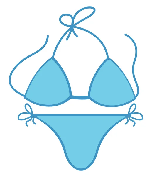 Blauwe Bikini Illustratie Vector Witte Achtergrond — Stockvector