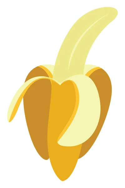 Skalad Banan Illustration Vektor Vit Bakgrund — Stock vektor