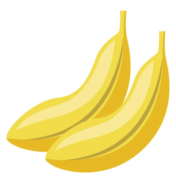 Twee Bananen Illustratie Vector Witte Achtergrond — Stockvector