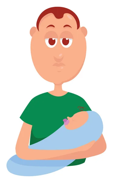 Pai Segurando Bebê Ilustração Vetor Fundo Branco — Vetor de Stock