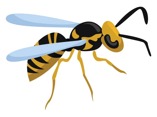 Żółta Pszczoła Ilustracja Wektor Białym Tle — Wektor stockowy