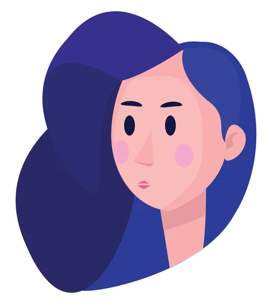 Vrouw Met Blauw Haar Illustratie Vector Witte Achtergrond — Stockvector