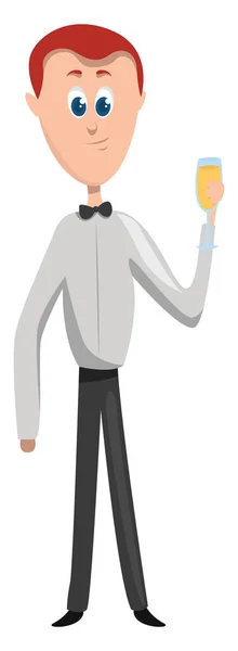 Man White Shirt Illustration Vector White Background — Stock Vector