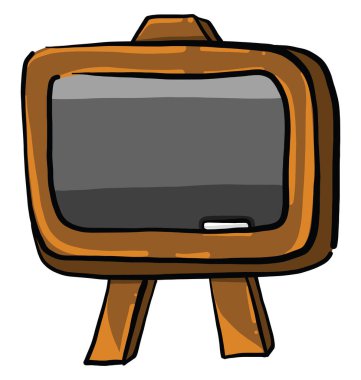 Çok eski TV, illüstrasyon, beyaz arkaplanda vektör