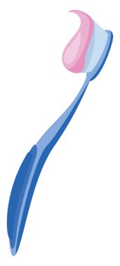 Mavi diş fırçası, illüstrasyon, beyaz arkaplanda vektör