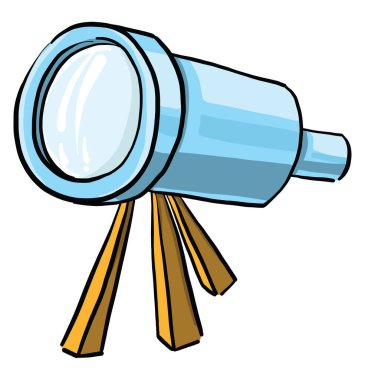 Büyük teleskop, illüstrasyon, beyaz arkaplanda vektör