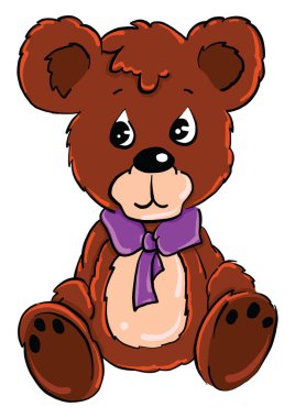 Beyaz zemin üzerinde yay, illüstrasyon, vektör ile oyuncak ayı