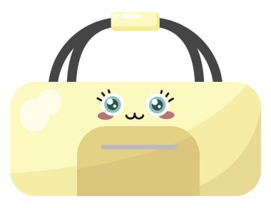 Sarı spor çantası, illüstrasyon, beyaz arkaplanda vektör