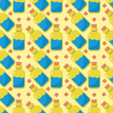 Şişe deseninde iksir, illüstrasyon, beyaz arkaplanda vektör