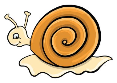 Yavaş salyangoz, illüstrasyon, beyaz arkaplanda vektör