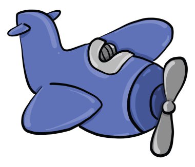 Mavi düzlem, illüstrasyon, beyaz arkaplan üzerindeki vektör