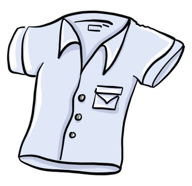 Mavi gömlek, illüstrasyon, beyaz arkaplan vektörü