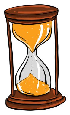 Kum saat, illüstrasyon, beyaz arka plan vektör