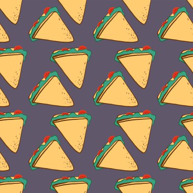 Sandviç deseni, illüstrasyon, beyaz arkaplan üzerindeki vektör