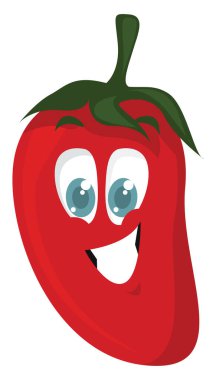 Kırmızı biber, illüstrasyon, beyaz arka plan üzerinde vektör