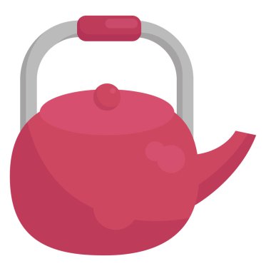 Kırmızı çaydanlık, illüstrasyon, beyaz arkaplanda vektör