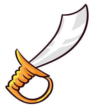 Korsan kılıcı, illüstrasyon, beyaz arkaplanda vektör