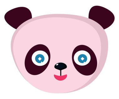 Pembe panda, illüstrasyon, beyaz arkaplanda vektör