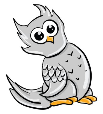 Beyaz baykuş, illüstrasyon, beyaz arka plan üzerinde vektör