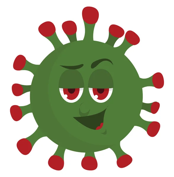 緑の小さなウイルス イラスト 白い背景のベクトル — ストックベクタ