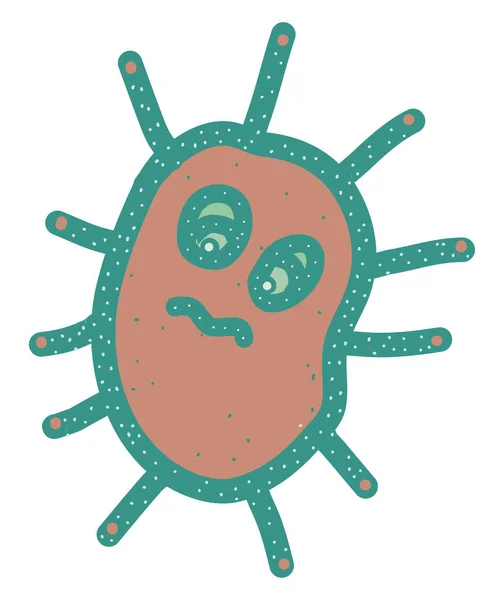 Nettes Kleines Virus Illustration Vektor Auf Weißem Hintergrund — Stockvektor