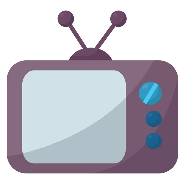 Retro Fernseher Illustration Vektor Auf Weißem Hintergrund — Stockvektor