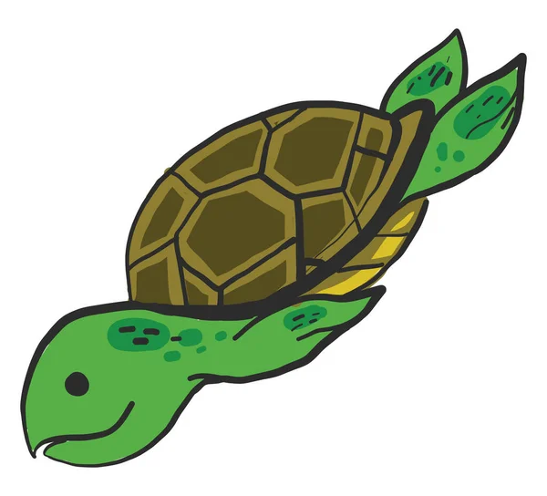 Плавательная Черепаха Иллюстрация Вектор Белом Фоне — стоковый вектор