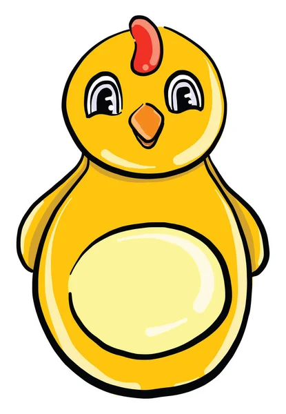 Yellow Chicken Illustration Vector White Background — Stock Vector