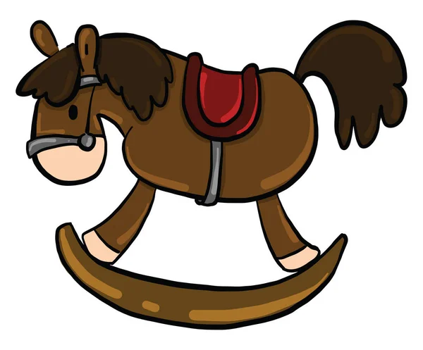 Cavalo Brinquedo Ilustração Vetor Sobre Fundo Branco —  Vetores de Stock