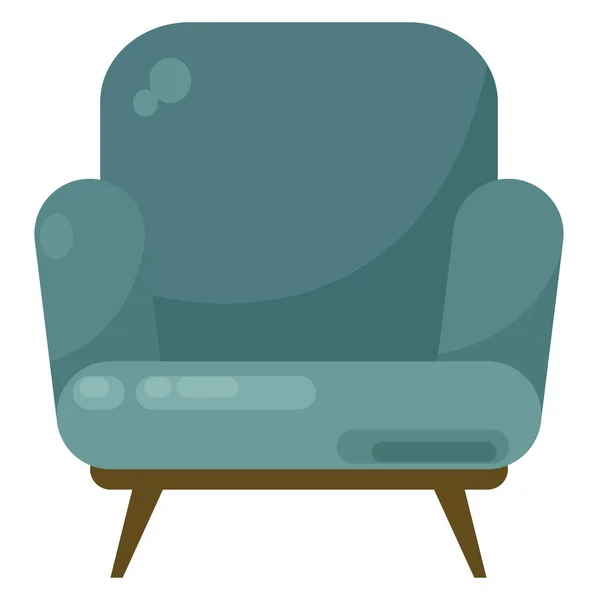 Cyan Sofa Illustration Vektor Auf Weißem Hintergrund — Stockvektor