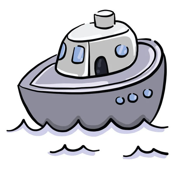 Klein Schip Illustratie Vector Witte Achtergrond — Stockvector