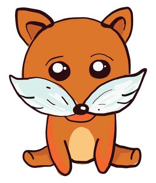 小さな狐 イラスト 白い背景のベクトル — ストックベクタ