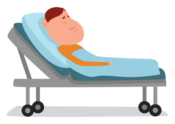 卧病在床的病人 白色背景上的病媒 — 图库矢量图片