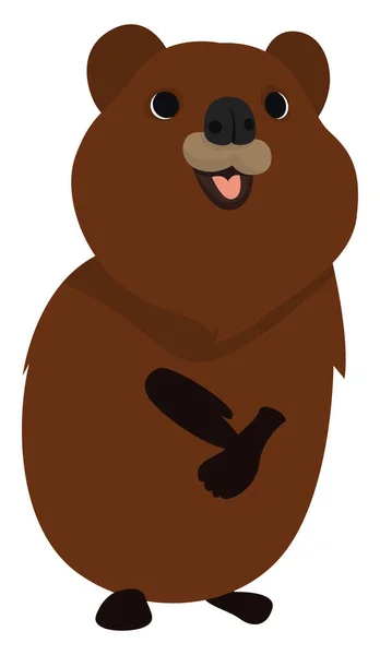 Bruine Quokka Illustratie Vector Witte Achtergrond — Stockvector