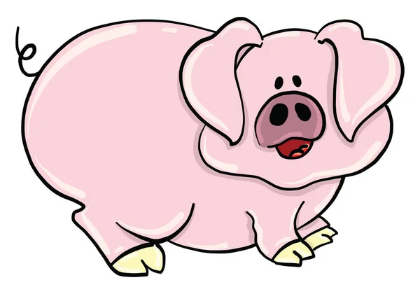 大粉红猪 白色背景上的矢量 — 图库矢量图片