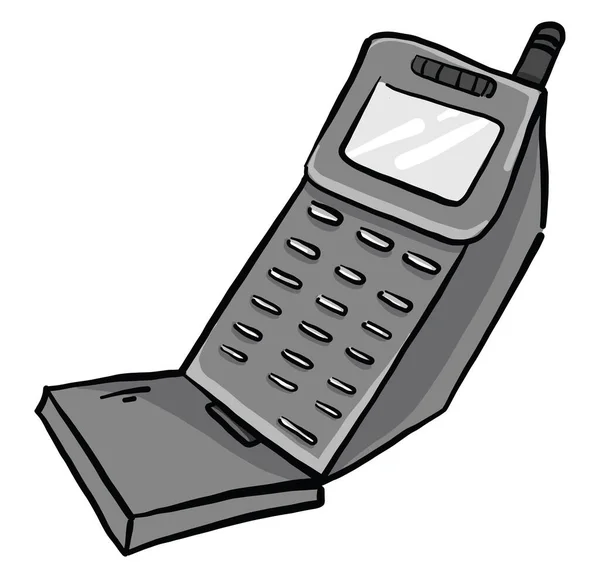 Oude Retro Telefoon Illustratie Vector Witte Achtergrond — Stockvector