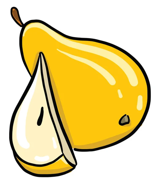 黄色の梨 イラスト 白い背景のベクトル — ストックベクタ