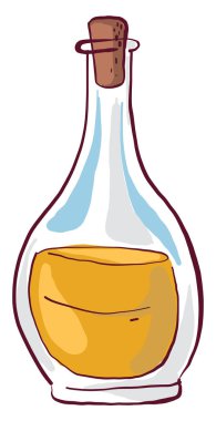 Cam şişedeki yağ, illüstrasyon, beyaz arkaplanda vektör